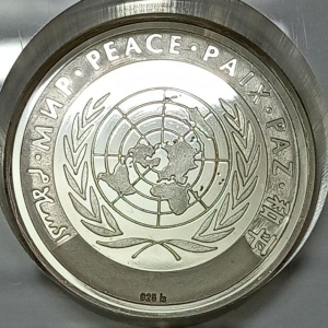 جفت مدال نقره و برنز صلح سازمان ملل 1989 (داخل قاب فابریک)