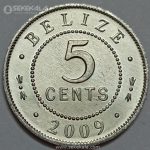 سکه 5 سنت کمیاب بلیز 2009 (UNC)