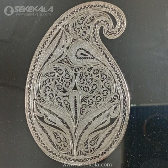 1000001205 تابلوی ملیلهکاری نقره طرح بته جقه (دستساز)