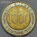 سکه دوفلزی 1000 سوکره اکوادور 1997 (UNC)