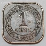 سکه 1 سنت مالایا مستعمره بریتانیا 1939 (جرج ششم)
