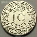 سکه کمیاب 10 سنت سورینام 2021 (UNC)