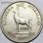 سکه 1 شیلینگ رودزیا مستعمره بریتانیا 1956 (ملکه الیزابت)(بسیار کمیاب)