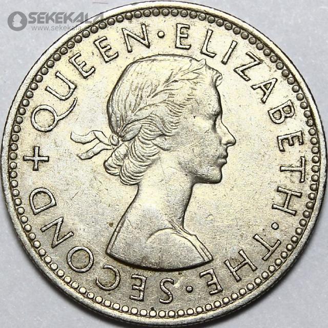coin collection store.www.sekekala.com040316 (103) سکه 1 شیلینگ رودزیا مستعمره بریتانیا 1956 (ملکه الیزابت)(بسیار کمیاب)