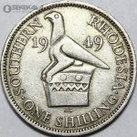 سکه 1 شیلینگ رودزیای جنوبی مستعمره بریتانیا 1949 (جرج ششم)(بسیار کمیاب)