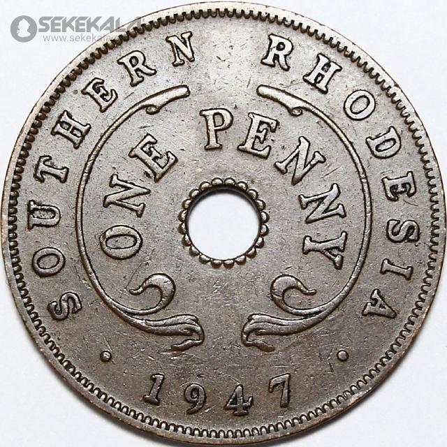 coin collection store.www.sekekala.com040316 (109) سکه 1 پنی رودزیای جنوبی مستعمره بریتانیا 1947 (جرج ششم)(بسیار کمیاب)