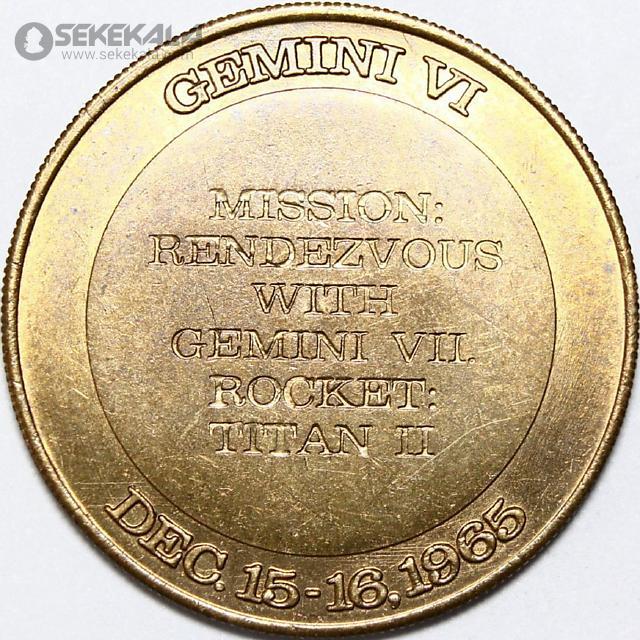 coin collection store.www.sekekala.com040316 (119) مدال یادبودی فضاپیمای جمینی 6 - 1969 (AU)