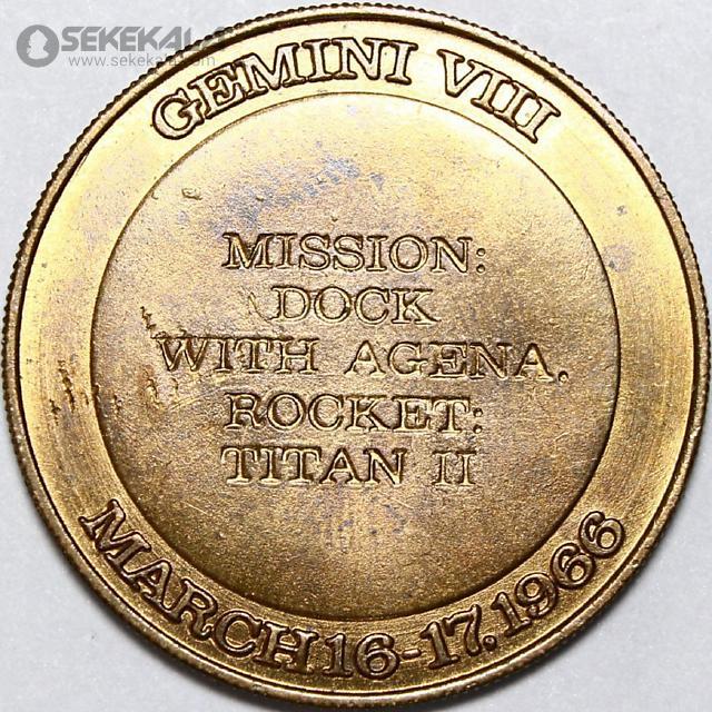 coin collection store.www.sekekala.com040316 (123) مدال یادبودی فضاپیمای جمینی 9 - 1969 (AU)