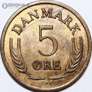 سکه 5 اوره دانمارک 1966 (AU)