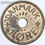 سکه 1 اوره کمیاب دانمارک 1939