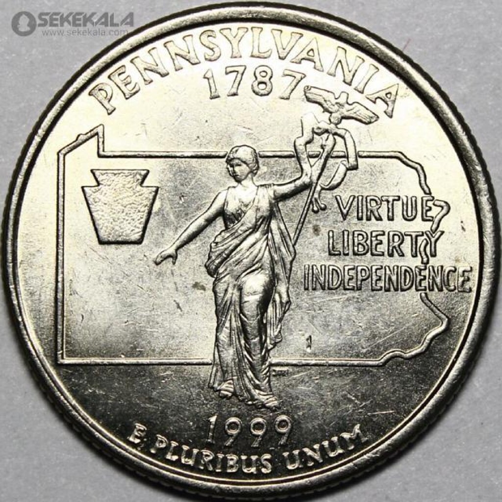 سکه کوارتر (25 سنت) ایالتی آمریکا 1999 D (کیفیت AU)