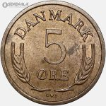 سکه 5 اوره دانمارک 1963 (UNC)