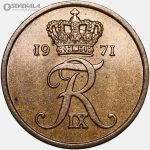 سکه 5 اوره دانمارک 1971 (UNC)