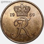 سکه 5 اوره دانمارک 1969 (UNC)