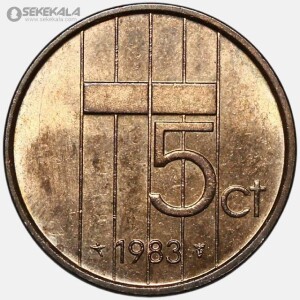 سکه 5 سنت هلند 1983 (ملکه بئاتریس)(AU)