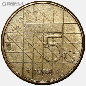 سکه 5 گولدن هلند 1988 (ملکه بئاتریس)