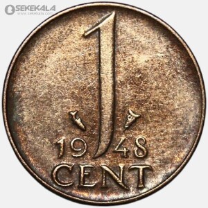 سکه 1 سنت هلند 1948 (ملکه ویلهلمینا)