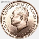 سکه کمیاب 2 سنه ساموآ 2000 (UNC)
