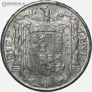 سکه 10 سنتیمو اسپانیا 1953 (فرانسیسکو فرانکو)