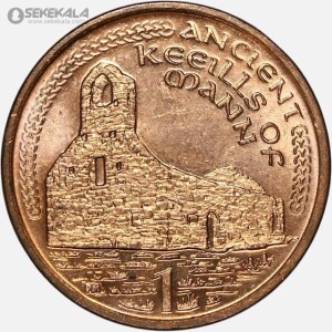 سکه 1 پنی کمیاب جزیره من (isle of man) 2002