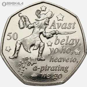 سکه 50 پنس یادبودی بسیارکمیاب جزیره من 2019 (isle of man)(peter pan)