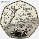 سکه 50 پنس یادبودی بسیارکمیاب جزیره من 2019 (isle of man)(peter pan)