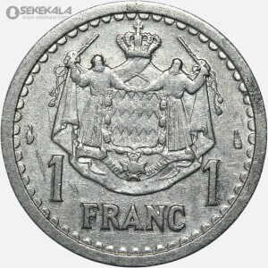 سکه 1 فرانک بسیار کمیاب موناکو 1943