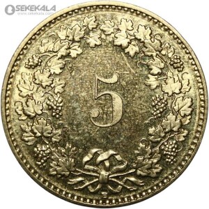 Helvetica سکه 5 راپن سوئیس 2015 (AU)