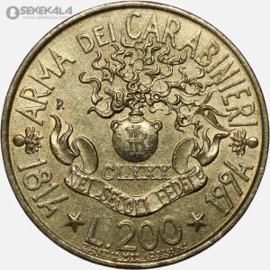 سکه 200 لیره یادبودی ایتالیا 1994 (پلیس امنیتی)(AU)