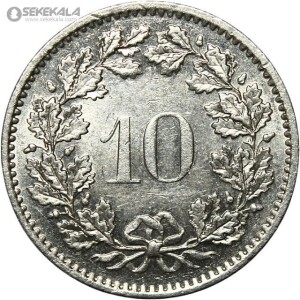 سکه 10 راپن سوئیس 1976 (AU)