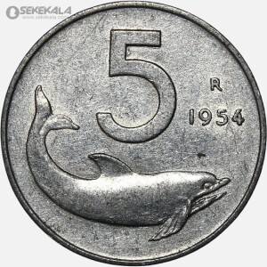 سکه 5 لیره ایتالیا 1954 (AU)