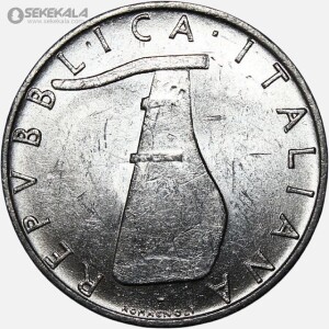 سکه 5 لیره ایتالیا 1955 (+AU)