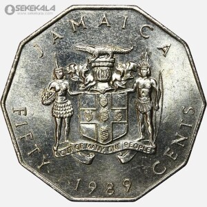 سکه 50 سنت کمیاب جاماییکا 1989 (AU)