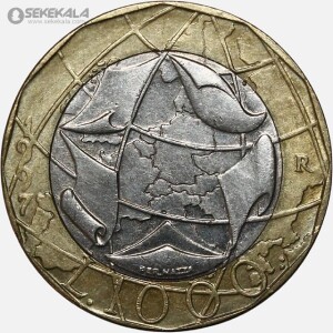 سکه دو فلزی 1000 لیره ایتالیا 1997