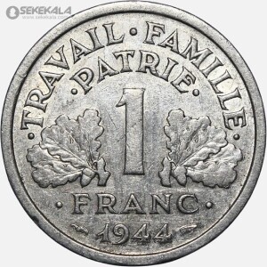 سکه 1 فرانک فرانسه 1944 (ویشی)