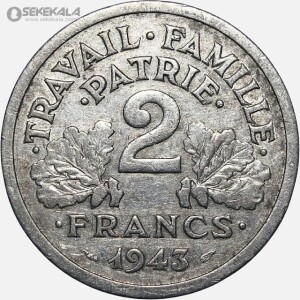 سکه 2 فرانک فرانسه 1943 (دولت ویشی)