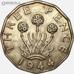 سکه 3 پنس انگلیس 1944 (جرج ششم)(AU)