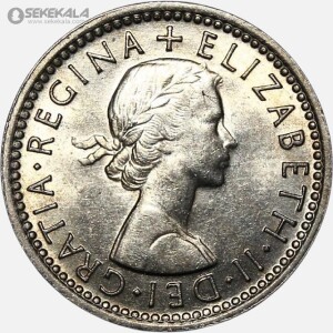 سکه 6 پنس انگلیس 1961 (ملکه الیزابت) (UNC)