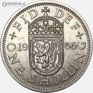 سکه 1 شیلینگ انگلیس 1966 (ملکه الیزابت) (UNC)