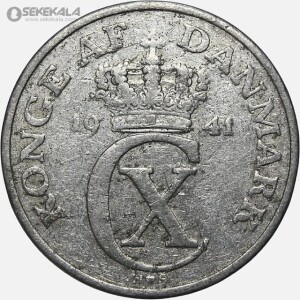 سکه 5 اوره کمیاب دانمارک 1941 (کریستین دهم)