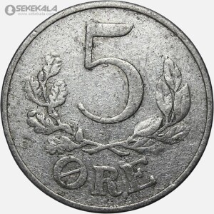 سکه 5 اوره کمیاب دانمارک 1941 (کریستین دهم)