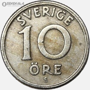 سکه 10 اوره کمیاب سوئد 1946