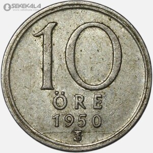 سکه 10 اوره نقره سوئد 1950 (گوستاو پنجم)