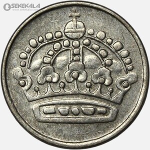 سکه 25 اوره نقره سوئد 1956 (گوستاو ششم)