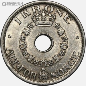 سکه 1 کرون کمیاب نروژ 1949 (هاکان هفتم) (AU)