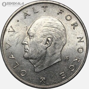 سکه 1 کرون نروژ 1976 (اولاف پنجم) (UNC)