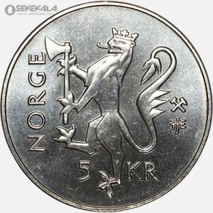 سکه 5 کرون یادبودی کمیاب نروژ 1997 (UNC)