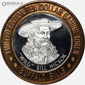 ژتون 10 دلار دوفلزی نقره آمریکا 1997 (کازینو بوفالو بیلز)(بسیار کمیاب و کلکسیونی)