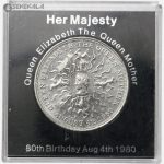 سکه 25 پنس یادبودی انگلیس 1980 (هشتادمین سال تولد ملکه مادر)+ قاب فابریک (UNC)