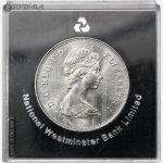 سکه 25 پنس یادبودی انگلیس 1980 (هشتادمین سال تولد ملکه مادر)+ قاب فابریک (UNC)